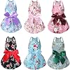 6 Pieces Puppy Dog Dress Pet Bowknot Princess Dress Puppy Floral Vest Skirt Pet Summer Dress Dog Cute Rosette Sundress Apparel for Small Dog Cat Pet L 5 6lbs Classic Style