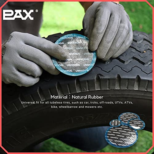 PAX 30 Pcs 42mm Round Universal Tire and Tube Patch Repair Kits, for Radial and Bias Tires Truck, Tractor, Agricultural Vehicles, Motorcycle, BMX, ATVs, River Floating, Inflatable Rubber