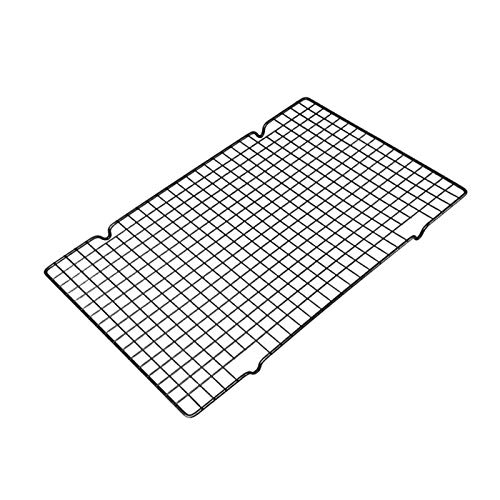 FAMOORE Kuchenauskühler, Kuchengitter, Abkühlgitter Backgitter aus Edelstahl Kuchen Kühlregal Auskühlgitter Küchengitter zum Backen Braten Kühlen Grillen (Black, 41x24CM) Cover