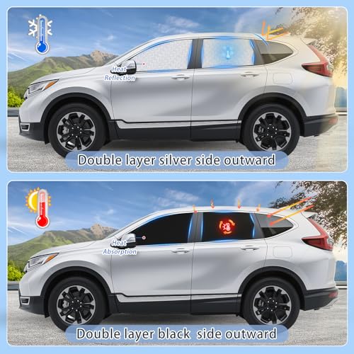 Image of ZATOOTO Car Window Shades for Honda CR-V 2017-2022, 4 Pcs Magnetic Car Window Covers, 100% UV Protection Foldable Privacy Curtains Side Window Sun Shade for Baby Breastfeeding Sleeping Camping