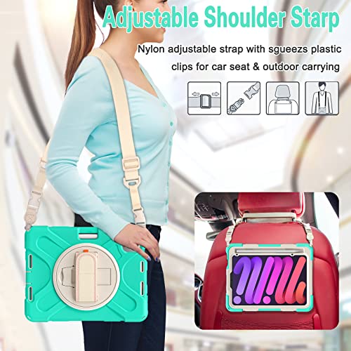 Funda de iPad Mini 6 para viajes y trabajos activos con correa de hombro ajustable 7
