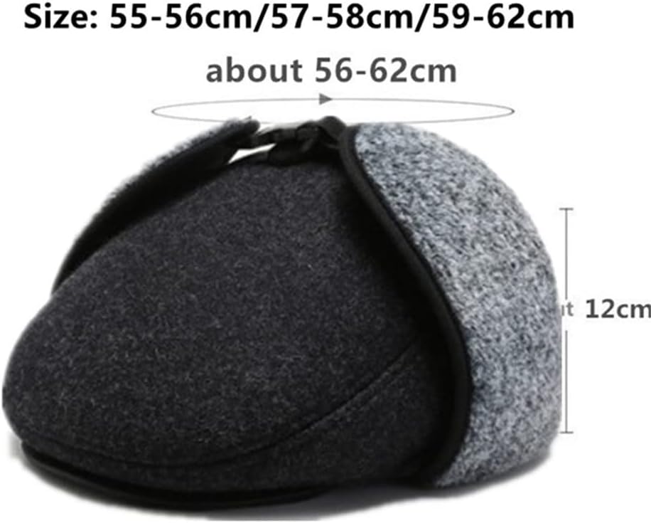 Winter Adult Men's Thermal Earmuffs Hat Warm Thick Fluff Bomber Hats for Men Ear Protection Windproof Ski Caps