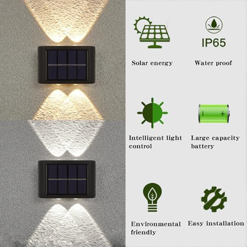Applique murale solaire extérieure IP65 éclairage LED up and down lot de 18 - 3