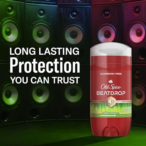 Image of Old Spice Aluminum Free Deodorant for Men, 24 /7 Odor Protection, 24 /7 Signature Scent & Lasting Freshness, Goes on Clean, Beatdrop with Green Bergamot, Fir Needle, & Amber Wood Scent, 3.0 oz