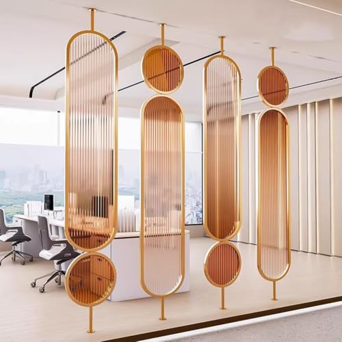 Artiz Separador De Ambientes Giratorio 360°, Mampara De Privacidad Moderna De Vidrio Templado Vidrio Templado con Efecto Degradado para Sala De Estar, Oficina, Balcón(2 Panels,160x35cm/63.0x13.8in)