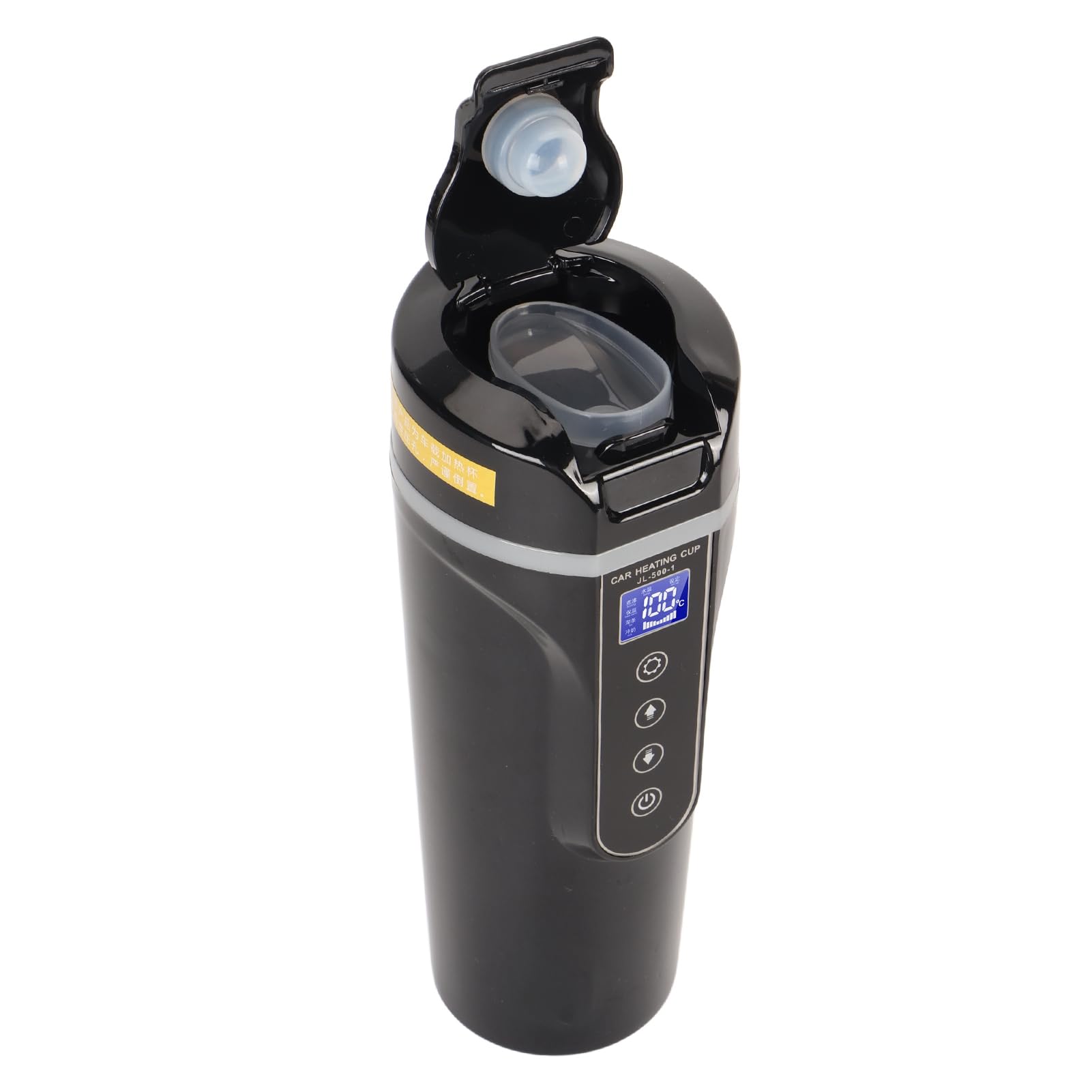Hervidor eléctrico de viaje, portátil, 500ml, pantalla de temperatura negra, ebullición rápida para coche, té y café