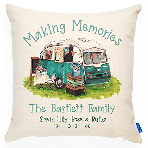 KRAFTYGIFTS Personalised Camper Van Cushion Cover Caravan Vintage...