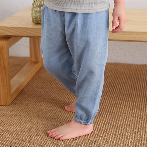 Kids Baby Drawstring Linen Haram Pants Toddler Boys Girls Spring Summer Casual Lounge Gauze Pants Hemp Clothing2