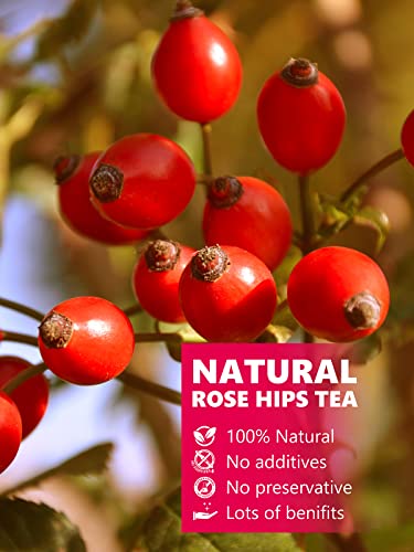 Image of TeeLux Rosehip Tea Loose Leaf, Whole Dried Rose Hips Herbal Tea, 5.3oz