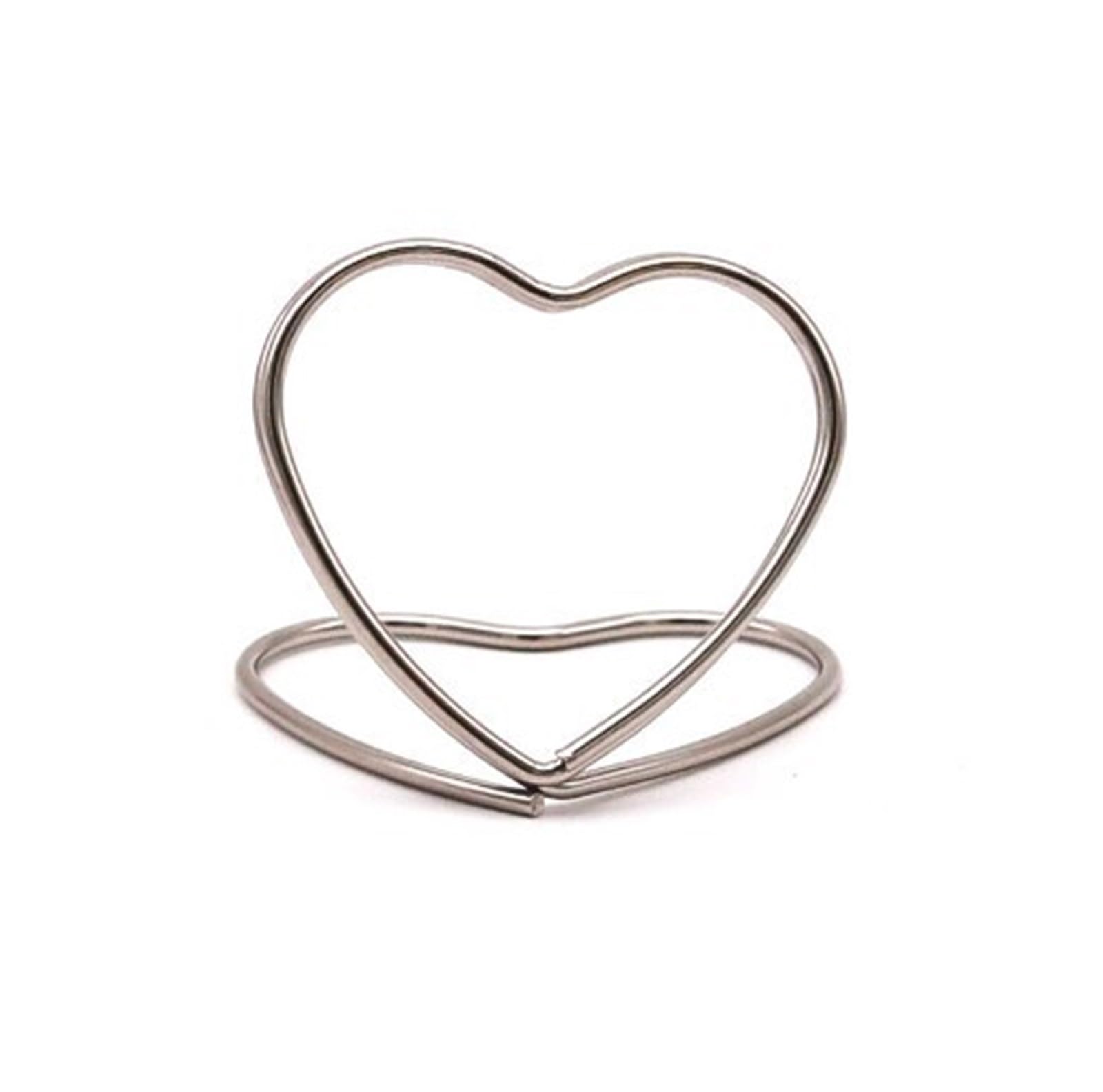 BMKGODN card stand， 10pcs, Love Heart - Metal Place Card Holders for Weddings, Birthdays, Graduations, Decor and Party Favor(Silvery 10pcs)