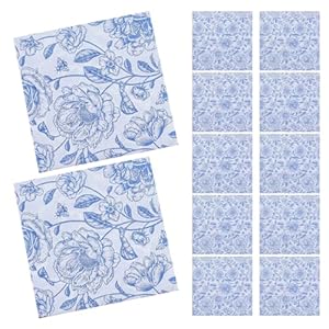 Ipetboom 20szt Serwetki Kwiatowe Niebieskie