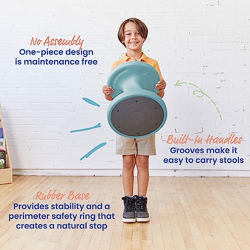 Image of ECR4Kids Twist Active Wobble Stool, 14in Seat Height, Classroom Furniture, Powder Blue