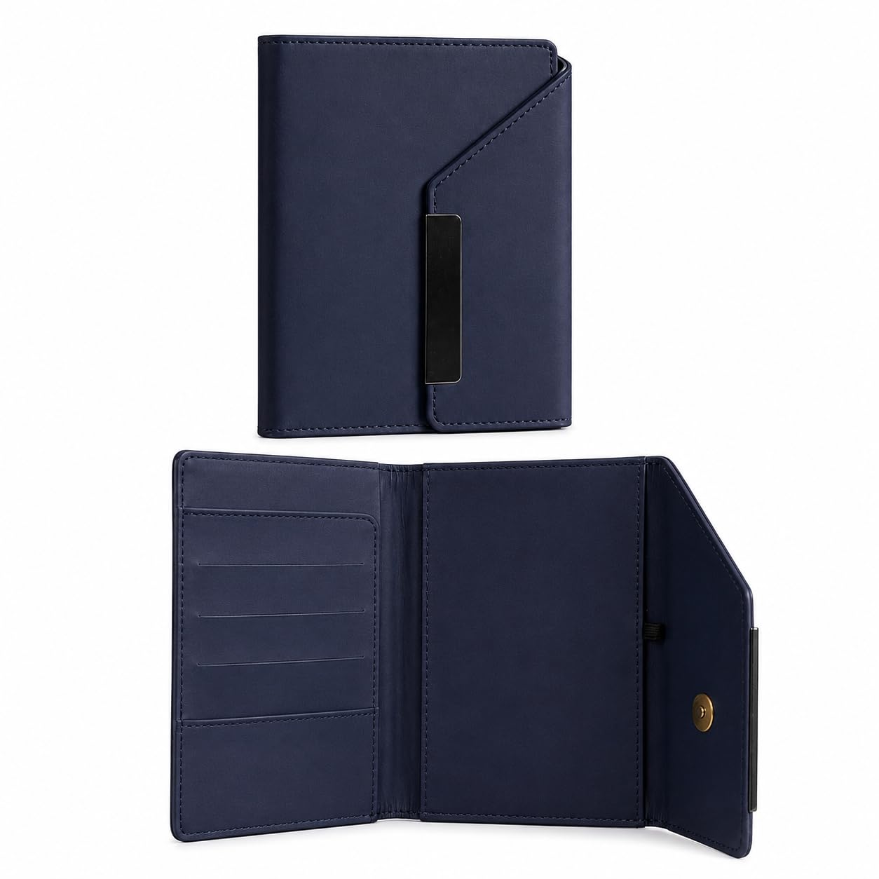 crownlit Black Lock Passport Holder (Dark Blue)-picture-4