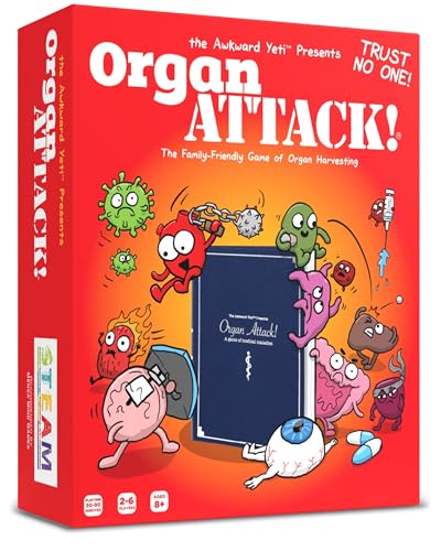 The Awkward Yeti Organ Attack | Funny Family Card Game for Kids Ages 8+ & Parents Teens & Adults | Anatomy & Organ-Themed Party Game for Family Game Night | Super Fun