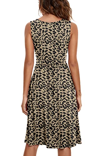 NILOUFO Womens Summer Casual Dresses Sleeveless V Neck Midi Dress with Pockets - Image 3