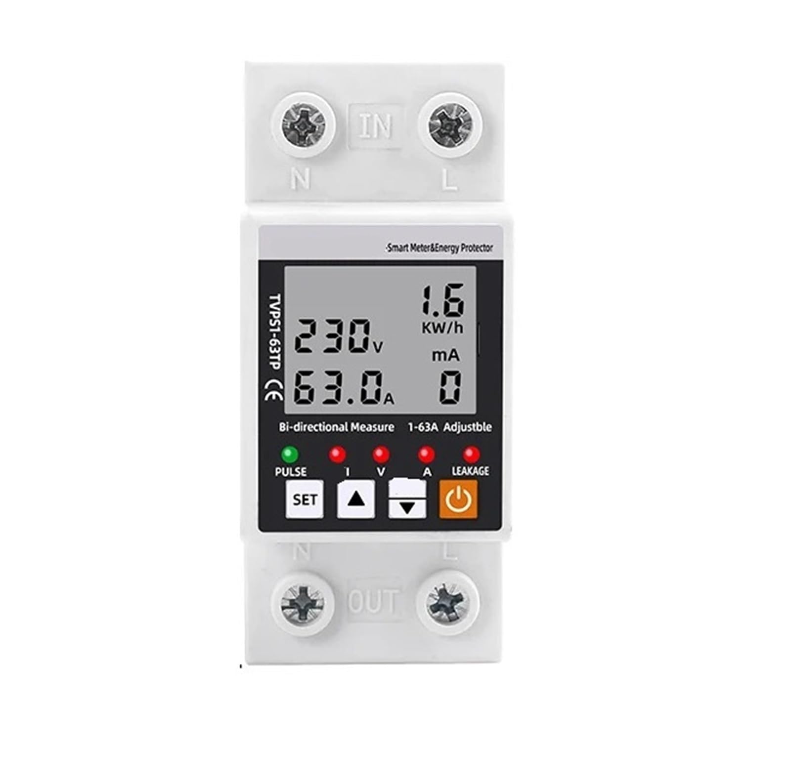 Compteur d'électricité bidirectionnel pour suivi énergie solaire 100A