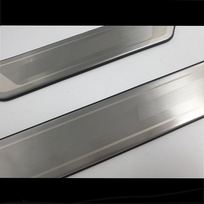 VERVELINK Set 4 Soglie Portiere In Acciaio Inox Per Ford Transit Custom (2018-2023) - Protezione Anti-Graffio, Facile Installazione Con Adesivo 3M