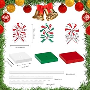 3 Pieces Christmas Table Decorations Wooden Christmas Tiered Tray Decor Xmas Tabletop Decor Candy Cane Decor for homeClassic