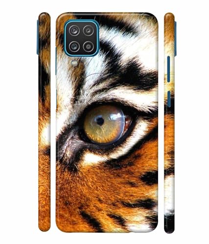 Image of Printed Hard Back Case Cover & Compatible for Samsung Galaxy M12 / Samsung F12 / Samsung A12 | Tiger Eyes (Multicolor) - D1185