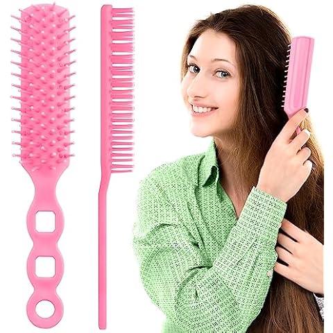 AMZ Medical Supply Pink Hair Brush, 7.5 x 1.4 Inch. Pack of 12 Plastic Hairbrushes for Woman & Man. Gentle Brushing and Hair Care for Spa Salons. Bulk Hair Brushes with Plastic Bristles Cover