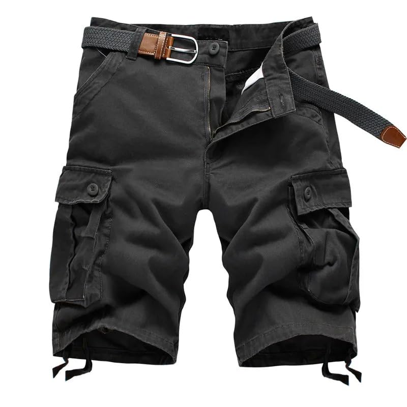 Short cargo ample homme coton kaki WOLONG pour randonnée et loisirs