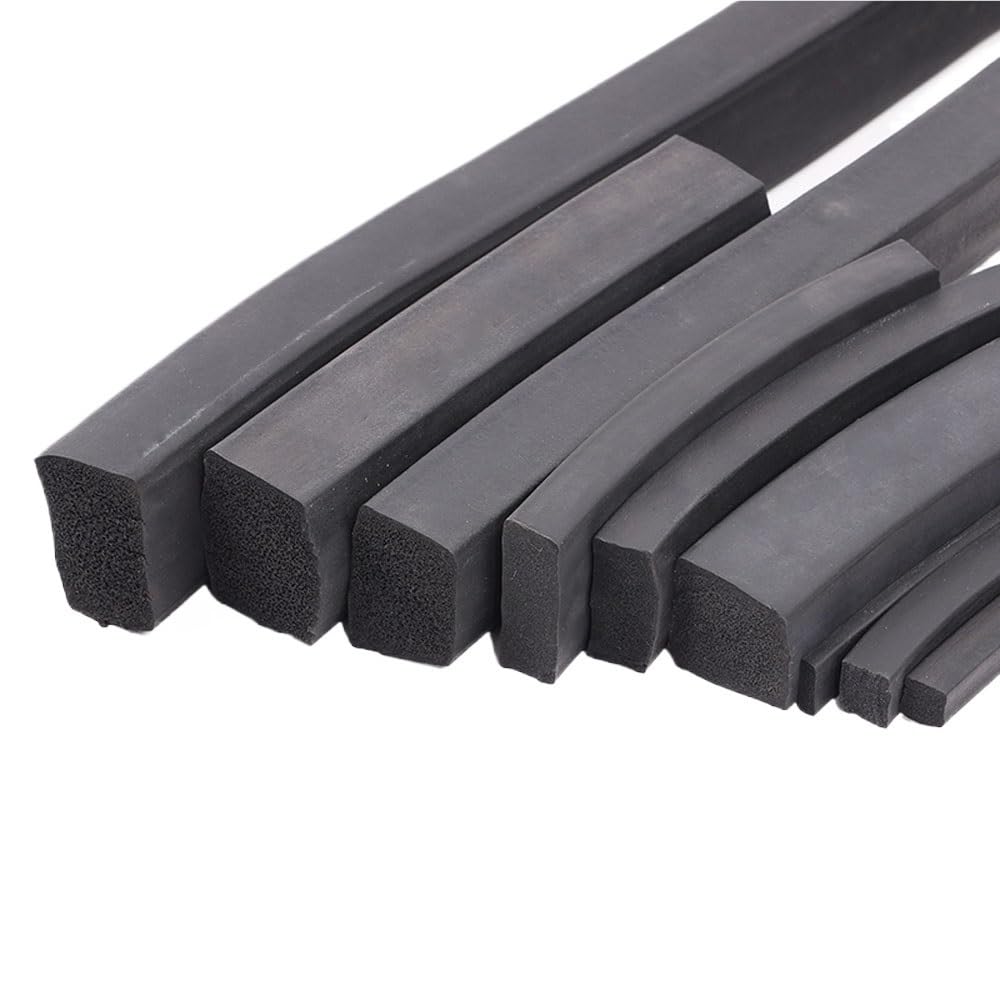 Burlete cuadrado for puerta de gabinete, EPDM negro, longitud 5 m, burlete de espuma de goma, 1 pieza(20x25mm)