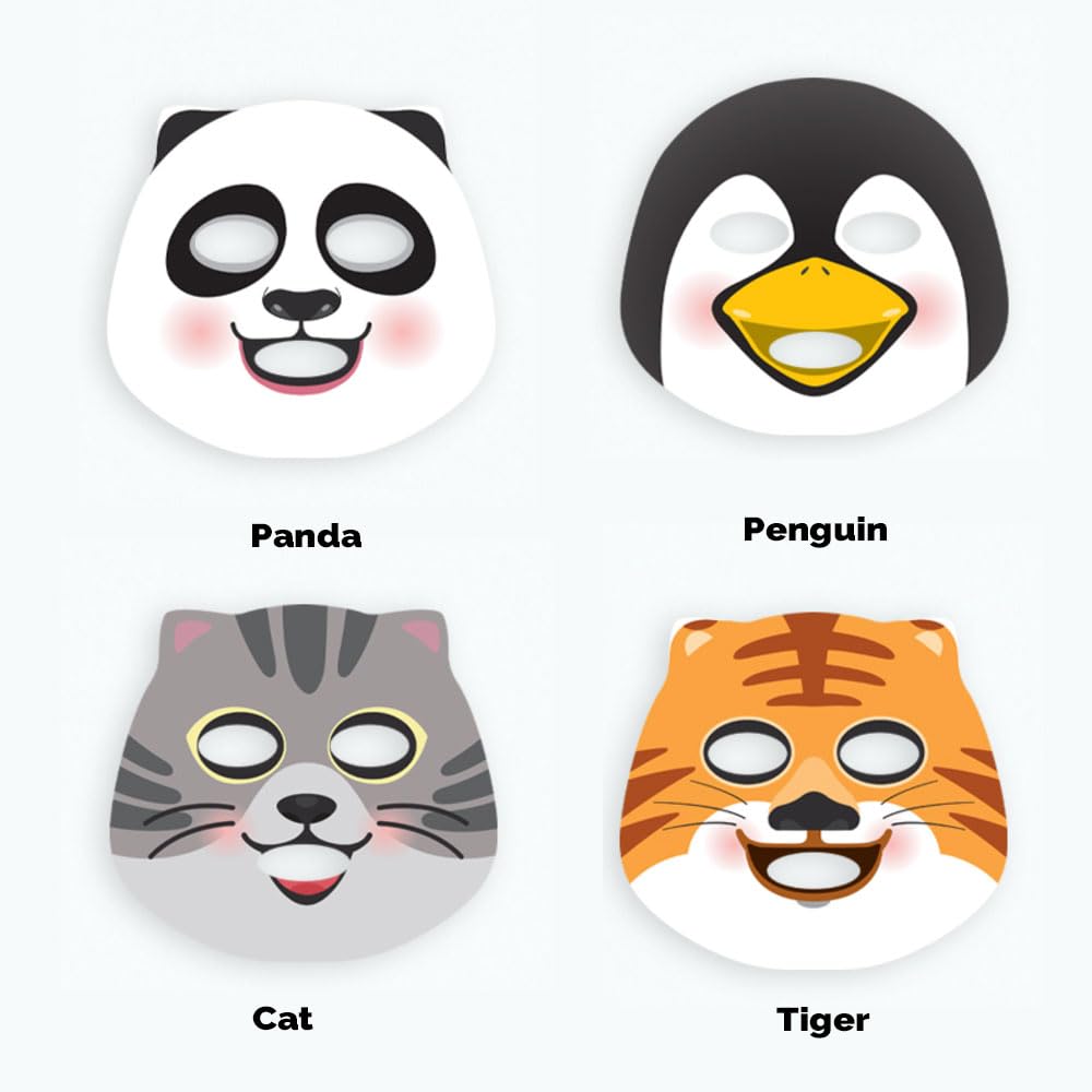 PRETTYSKIN Korean Sheet Mask Set (4-Pack) – Hydrating, Soothing, Elasticity Support & Skin Tone Care – Fun Animal Design Face Masks with Niacinamide, Tea Tree, Collagen – K-Beauty for All Skin Types - Image 2
