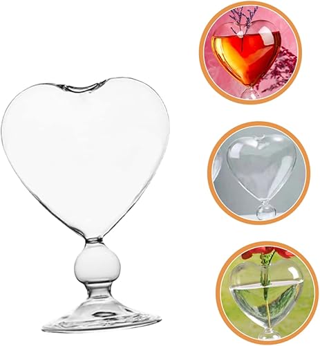Miniatura 2 de LIFKOME Florero hidropónico de amor florero de vidrio transparente florero de escritorio florero de vidrio cilindro de vidrio jarrones de vidrio