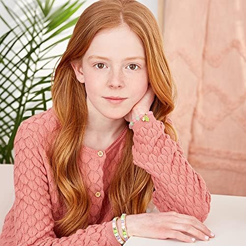 Make It Real Baby Pink Crystal Dreams Friendship Bracelet Making Kit with Swarovski Charms, Beads and Tray - Girls Jewellery - Arts & Crafts for Kids
