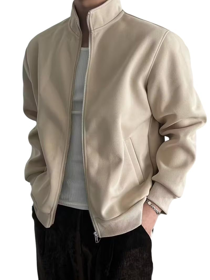 Men's Premium Fleece Jacket – Full Zip High Neck Winterwear with Ribbed Cuffs & Soft Warm Fabric-image-24