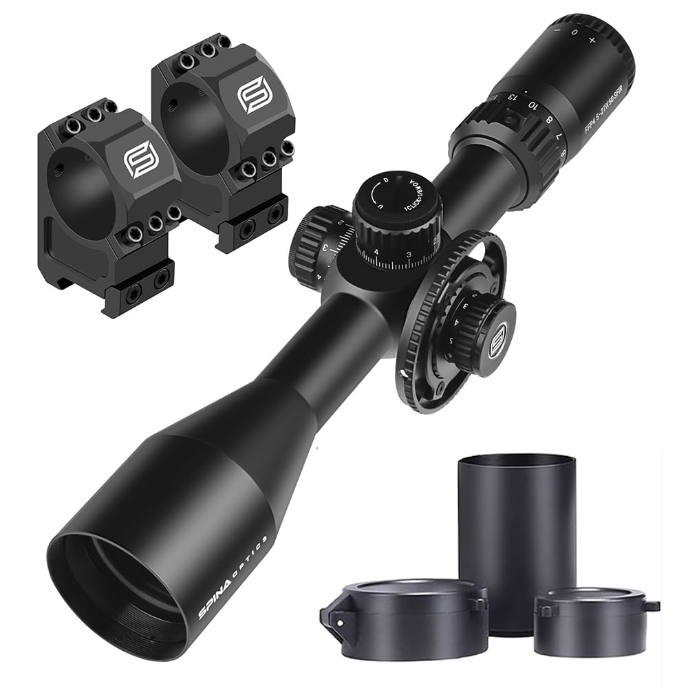SPINA OPTICS HD Lunette de visée 4.5-27x50 FFP Première Gamme de Plan Focal avec Rouge Luminescence BCD rectangulaire