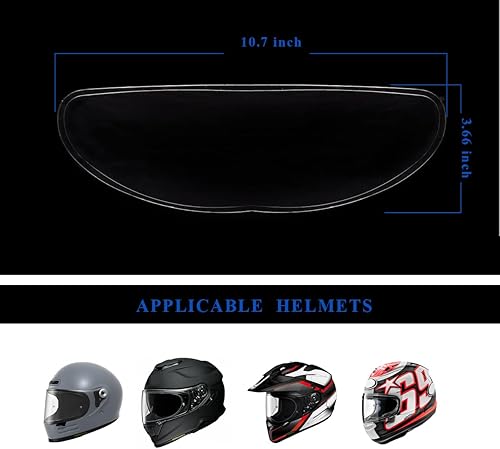 Miniatura 5 de Visera de casco de motocicleta con película antivaho  Protector facial antivaho resistente a la niebla visera transparente para montar en clima frío