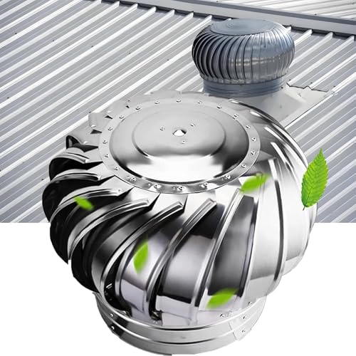 14in Turbine Vent, 350mm 304 Stainless Steel Chimney Cowl, Wind