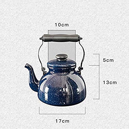 Walnuta Enamel On Steel Tea Kettle, Porcelain Enameled Teapot, Halogen Induction Cooker Coffee Pot For Stovetop Retro Classic Design #TOP1
