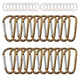 40 PCS Carabiner Clip Keychain 1.83" Aluminum D-Ring Spring Loaded Gate Small Keychain Carabiners Cl