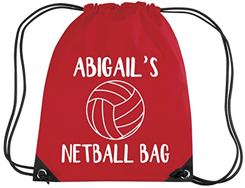Sac de netball personnalisé enfant rouge anti-perte pour vestiaire gym