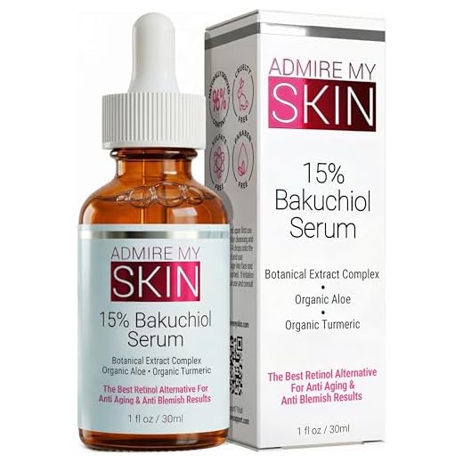 Admire My Skin Bakuchiol Serum Natural Retinol Serum Alternative for Face – Anti Blemish Anti Aging Facial Serum Contains Organic Aloe + Turmeric 1oz