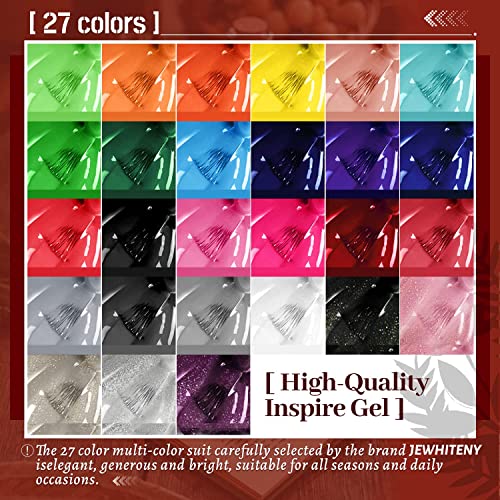 Jewhiteny 30Pcs Gel Nail Polish Kit 27 Colors Gel Polish Set Gel Nail Kit Soak Off Nail Gel Polish Set For Manicure Nail Art Salon/Home Starter Kit #TOP1
