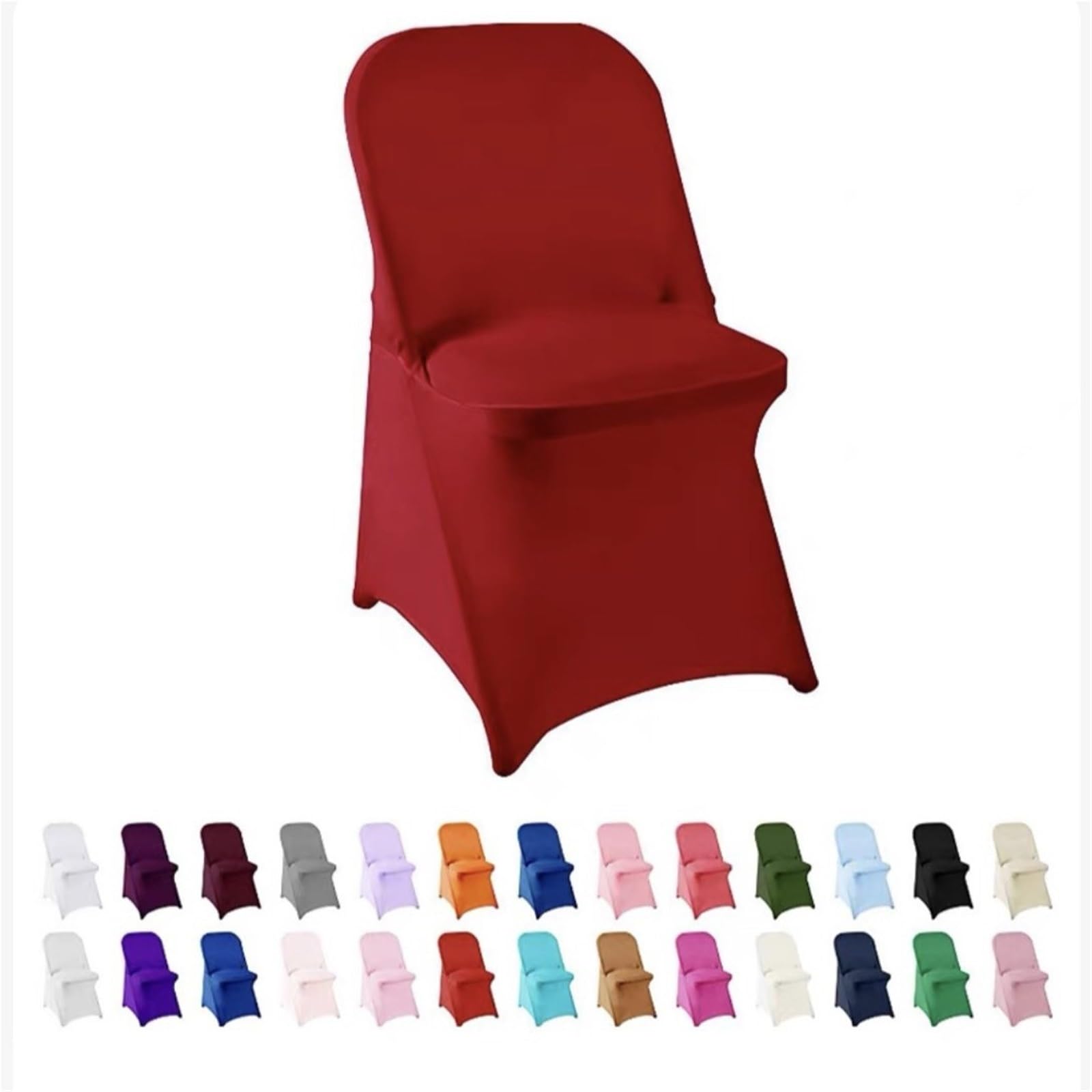PBTMCD 50 Pcs Stretch Wedding Chair Covers With Skirt, Elastic Slipcovers For Banquets Hotels Parties Dinners(4#)