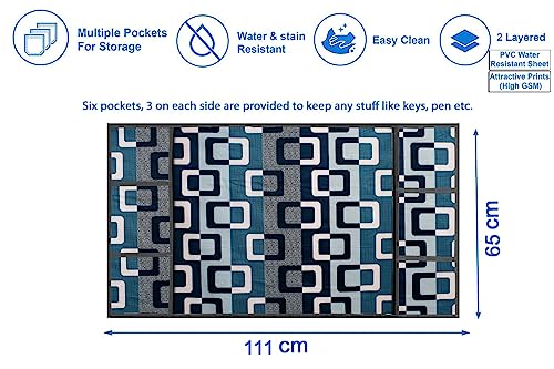 Image of Stylista Refridgerator top Cover Suitable for Samsung RT28C3452S8 /HL, 236 Liter Fridge, Dimension (WXD) 65x111 CM, Lattice Pattern Blue