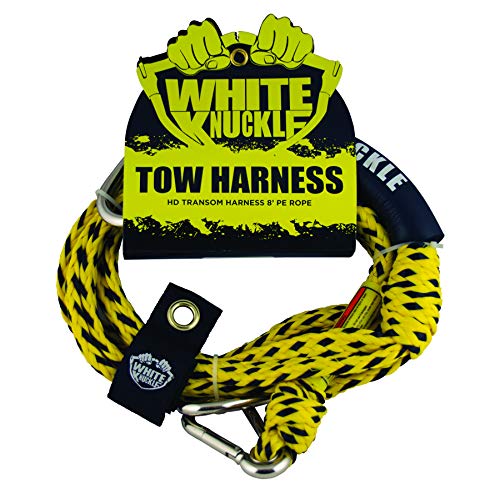 White Knuckle Tow Harness Rope, 8ft, 4100lb Breaking Capacity, Ideal for Towing Tubes Up to 4 People, Perfectly Pairable with Other Watersports Ropes