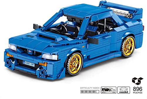 Gooratu Technik Auto mit Rückziehmotor, Rennwagen Bausteine Kompatibel mit Lego Technik - 896 Teile (Blau) – Bild 3