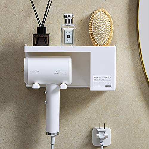 Hosoncovy Hair Dryer Wall Mount Holder Hair Dryer Wall Hanger Toiletries Wall Storage Electric Shaver Wall Mount for Dyson Supersonic Hair Dryer,Universal for Hair Dryer