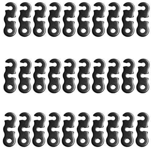 Seilspanner 30 Stück Schwarze DREI-Augen-Seilspanner Robust Und Langlebig Ideal Für Camping Zelt Und Outdoor-Aktivitäten