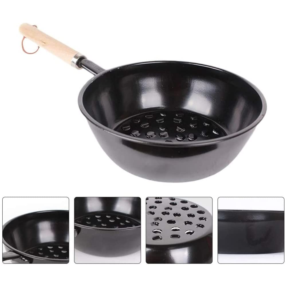 Go2Camps Alsaqer Charcoal Pan With Wooden Handle for Hookah, Shisha, Nargila, BBQ, Fire Starter, Coal Burner