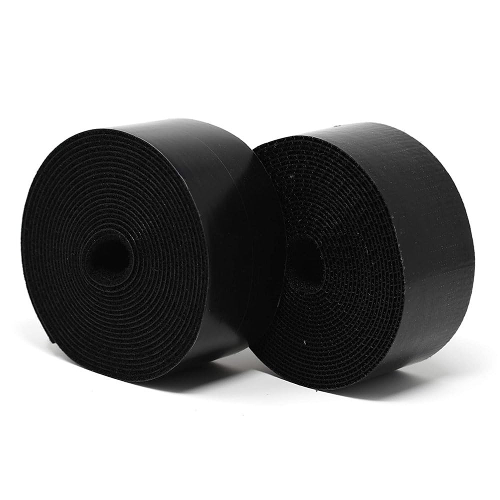 JZS Hook and Loop Strip Tape,20mm x 8m Each Roll Heavy Duty Adhesive Industrial Strength Hook Loop Strip Mounting Tape for Indoor and Outdoor,Sewing, Crafting and Classroom, Easily Cut to Size,Black