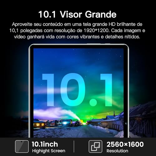 Tablet Por 5, 256GB, 8GB RAM, Tela Imersiva de 10.1', Câmera Traseira 32MP, Câmera frontal de 16MP,