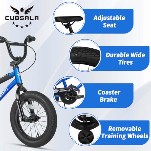 Image of 12 14 16 18 Inch Kids Bike BMX Style Bicycle with Training Wheels Coaster Brake for 2-10 Years Old Toddlers Boys Girls Multiple Colors