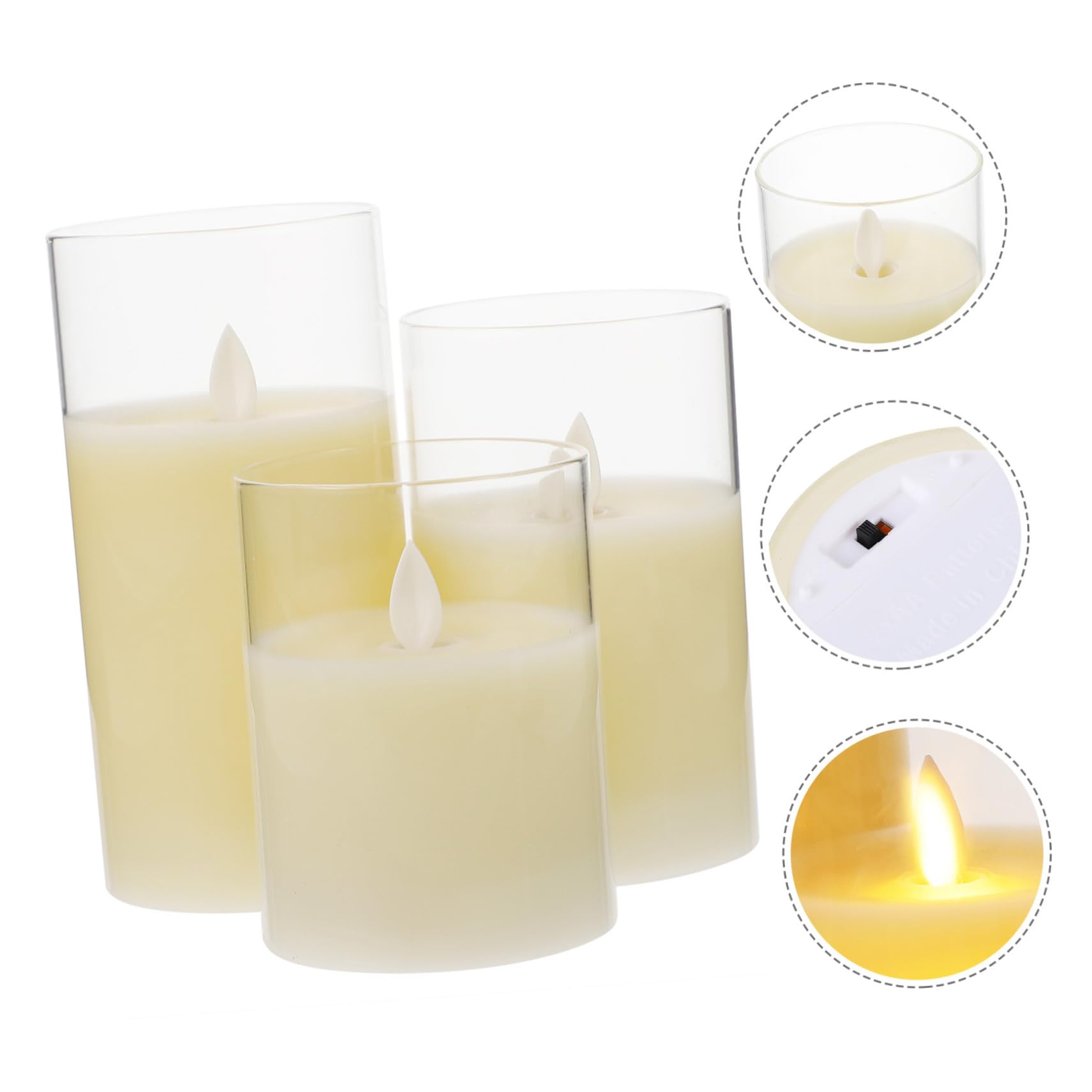 Lampade a LED a Candela Tremolante senza Fiamma e Fumo, Candele Elettriche a Batteria con Telecomando, Set da 3 per Decorazioni D’atmosfera in Casa, Ristorante e Bar