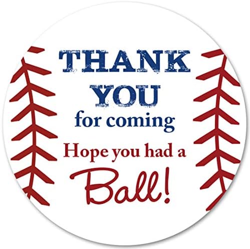 Made in USA 40 cnt Baseball Favor Thank You Stickers - Birthday Favor  Stickers …